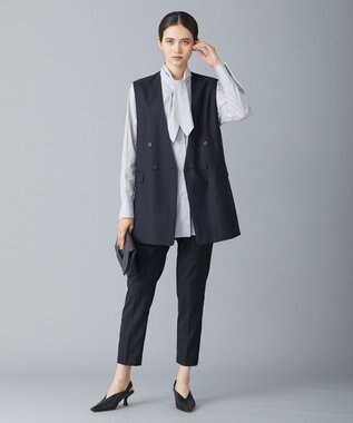 ICB 【洗える】 ウールマットウース ノーカラージレ ブラック系