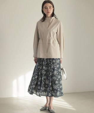 組曲 モザイクフラワープリント スカート ネイビー系5