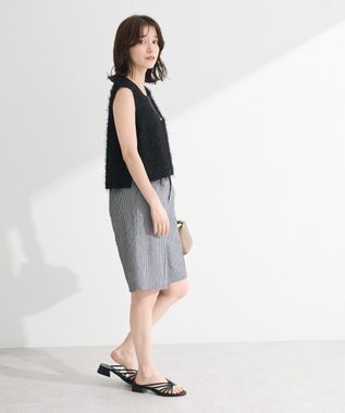 Green Parks フェザーヤーンショートベスト Black