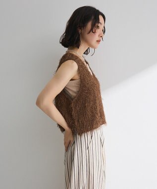 Green Parks フェザーヤーンショートベスト Brown