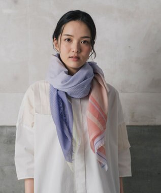 POLS 播州織 極細コットンストール パープル