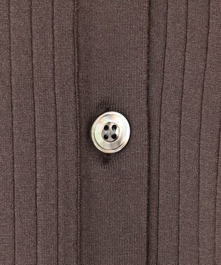 23区 【先行予約】ワイドリブ ポロニット カーディガン ダークブラウン系