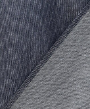 J.PRESS LADIES シアーデニム フレンチスリーブ ブラウス ブルーシャンブレー系
