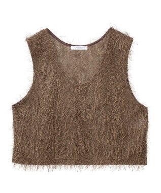 Green Parks フェザーヤーンショートベスト Brown