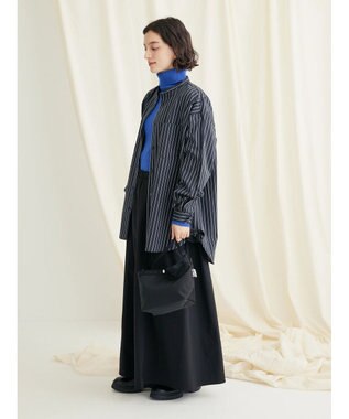 CRAFT STANDARD BOUTIQUE バンドカラーシャツ Stripe Navy