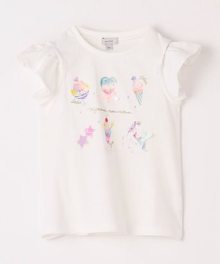 ANY KIDS スイーツ オン・オフショルダー Tシャツ オフホワイト