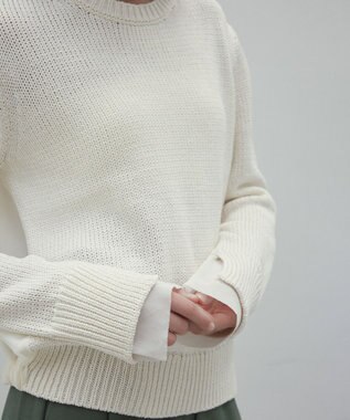 BEIGE， 【洗える・CLUEL 4月号掲載】COMFREY / オーガニックコットンクルーネックニット Meringue