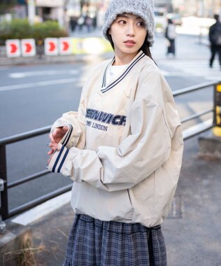 WEGO ナイロンプルオーバー ベージュ