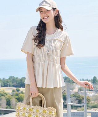 Tiaclasse シャーリングカットソートップス アイボリー