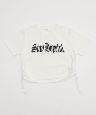 WEGO グラフィックサイドドロストショートT ホワイト