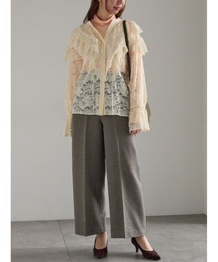 Te chichi ツイードワイドパンツ（セットアップ可） ベージュ