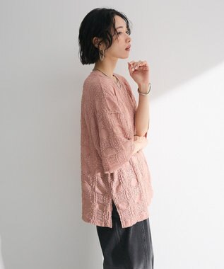 Green Parks ・ＳＵＧＡＲ　ＳＰＯＯＮ　シャーリングカットレースＴＥＥ Pink