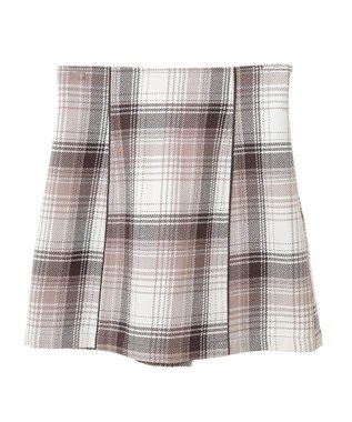 earth music&ecology コットンツイルチェックミニスカート Brown