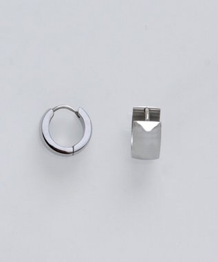 Phoebe ≪TV番組着用商品≫【金属アレルギー対応】ワンタッチワイドフープミニピアス　シルバー/サージカルステンレス シルバー