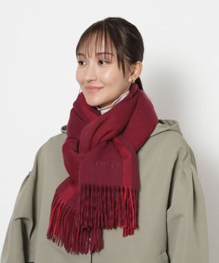 MOONBAT FURLA(フルラ）ウール100％ オンブレー カラーブロック ストール