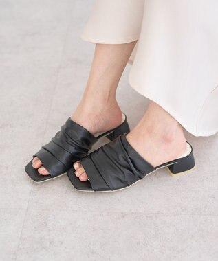 earth music&ecology ソフトギャザーミュール Black