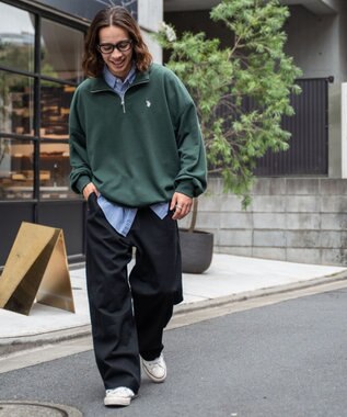 WEGO 【ユニセックス着用アイテム/ウエストゴム】ワーカーズパンツ ブラック