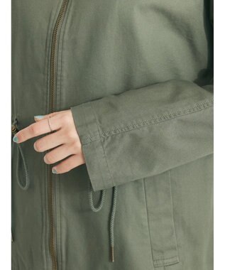 CRAFT STANDARD BOUTIQUE コットンギャバジンノーカラーＺＩＰブルゾン Khaki