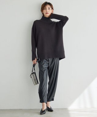 ICB 【新色追加・WEB限定カラーあり】 ソフトカシミヤミックス ハイネックニット バーントブラウン系