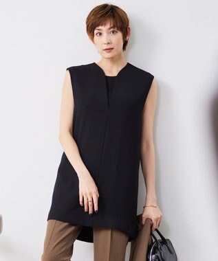 ICB 【WEB限定カラーあり・洗える】 ライトダブルクロス べスト ブラック系