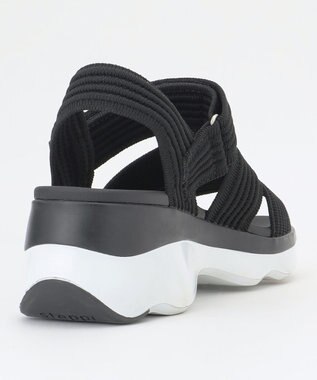 steppi 【洗える】プラットフォームサンダル ブラック×ホワイト