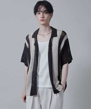 WEGO マルチストライプニットシャツ（S）