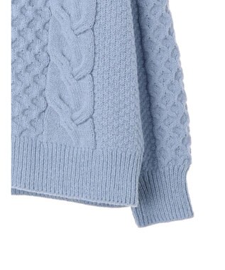 earth music&ecology ケーブルニットパーカー Grayish Blue