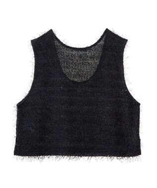 Green Parks フェザーヤーンショートベスト Black