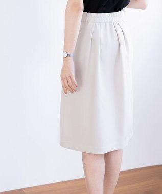 Tiaclasse 【ダブルクロス・洗える】アシンメトリープリーツスカート グレージュ