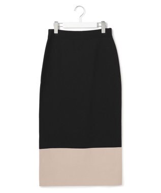 23区 S 【WEB&一部店舗限定/洗える】レーヨンポリエステルストレッチ タイト スカート ブラック×ベージュ