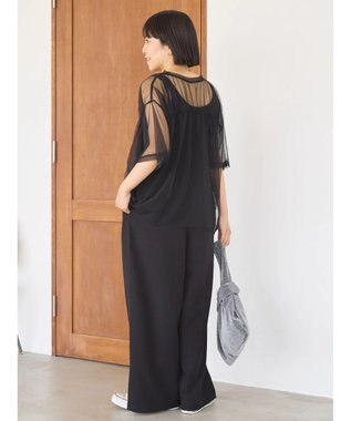 AMERICAN HOLIC チュールオーバーサイズＴシャツ Black