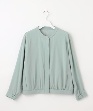 自由区 【セットアップ対応・洗える】トリアセジョーゼット ブルゾン ライトグリーン系