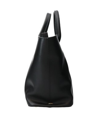 INTER-CHAUSSURES 【CHRISTIAN VILLA】ラージサイズレザーハンドバッグ ブラック