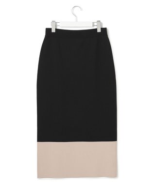 23区 S 【WEB&一部店舗限定/洗える】レーヨンポリエステルストレッチ タイト スカート ブラック×ベージュ