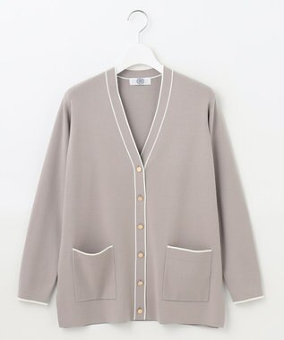 J.PRESS LADIES 【洗える】 レーヨンストレッチフルニードル カーディガン ベージュ系