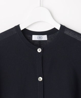 J.PRESS LADIES COTTON ACETATE DRY バタフライスリーブ カーディガン ネイビー系