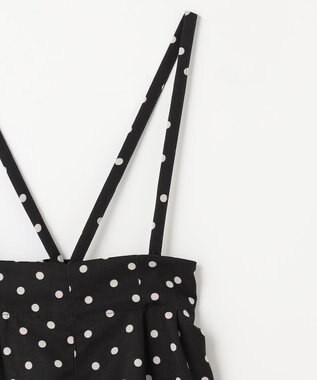 ANY KIDS 麻ライク ドット柄 ガウチョ ブラックドット