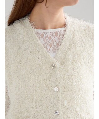Te chichi 金釦ポケットシャギーニットベスト オフホワイト