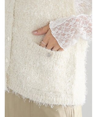 Te chichi 金釦ポケットシャギーニットベスト オフホワイト