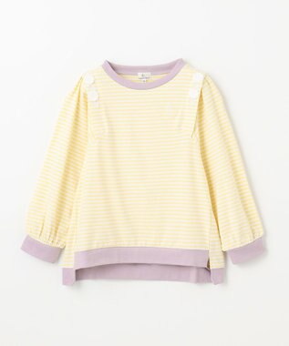 組曲 KIDS 【110-140㎝】リボンボーダー トップス イエロー系1