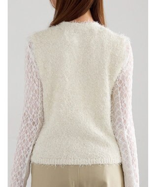 Te chichi 金釦ポケットシャギーニットベスト オフホワイト