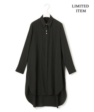 ICB 【WEB限定】 アセテートレーヨン ロングシャツ ブラック系