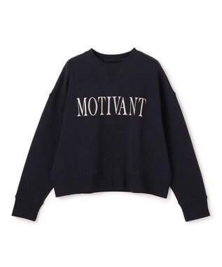 UNFILO ハイストレッチ ロゴスウェット ネイビー×グレージュロゴ