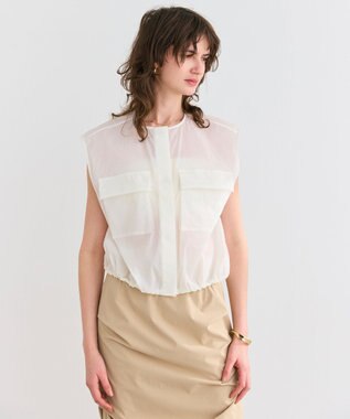 BEIGE， 【洗える】LANTANA / ビックポケットノースリーブブルゾン