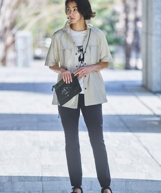 JOSEPH ABBOUD MOUNTAIN 【軽量/ECO撥水/ストレッチ/男女兼用】ライトワッシャー アウトドア 半袖 シャツ ライトグレー系