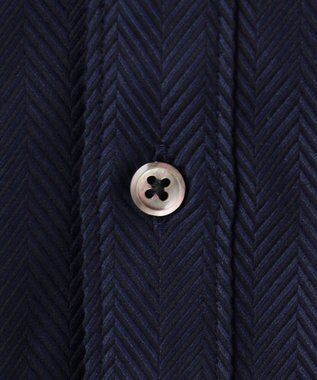 JOSEPH HOMME 【ドレスシャツ】ヘリンボンシャツ レギュラーカラードレスシャツ ネイビー系