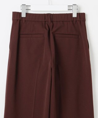自由区 L 【19号サイズまで展開・カタログ掲載】TRギャバ裏起毛ワイド パンツ ボルドー