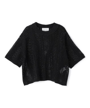 BEIGE， ATACAM / パターンメッシュ ハーフニット Black