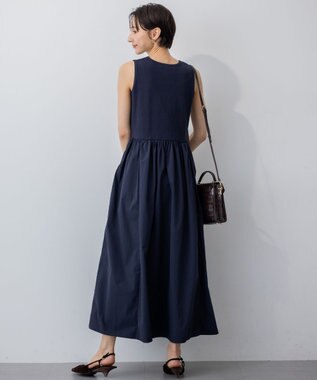 23区 【Oggi8月号掲載/洗える】ニットレイヤード ワンピース ネイビー系