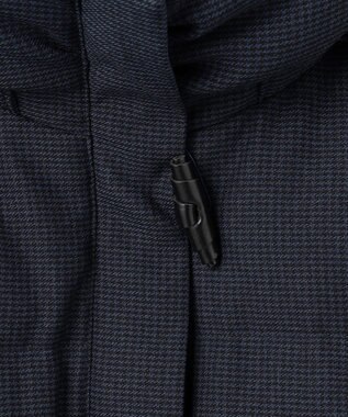 J.PRESS LADIES 【洗える】ポリエステルハウンドトゥース ロング ダウンコート ネイビー系3